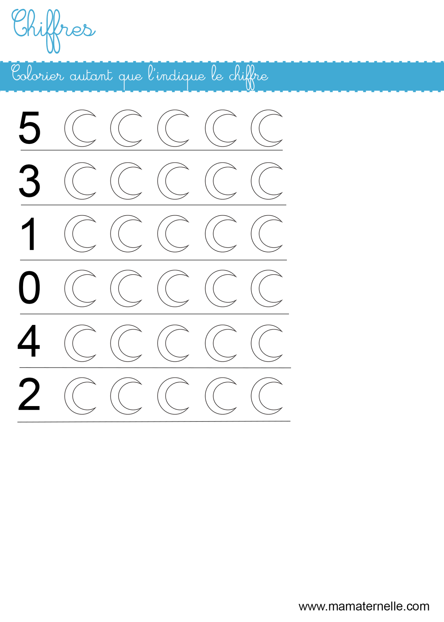 Chiffres Colorier Autant Que Le Chiffre Ma Maternelle