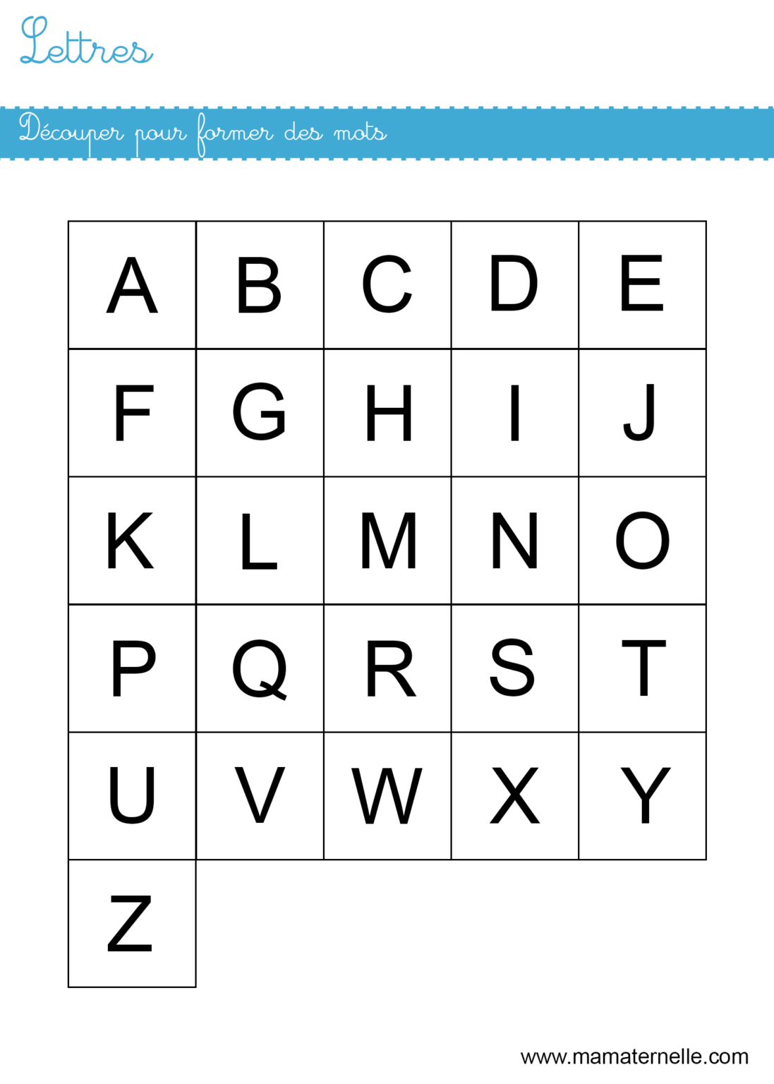 Lettres découper pour former des mots Ma Maternelle