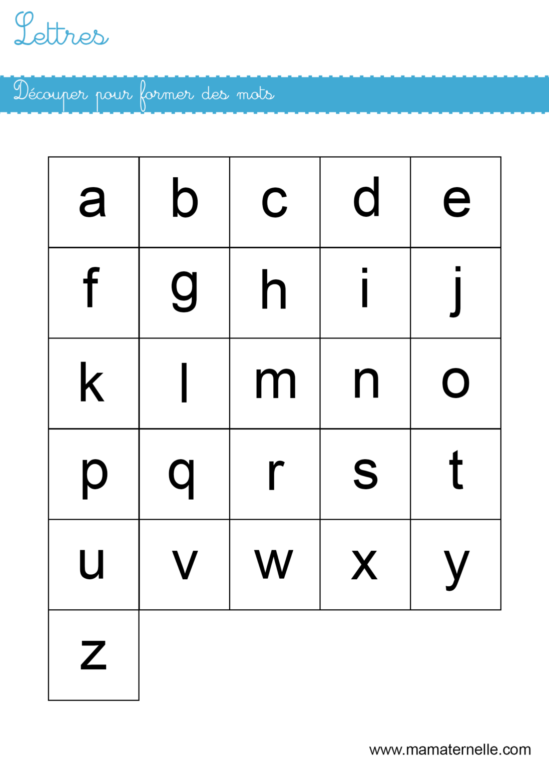 Lettres découper pour former des mots Ma Maternelle