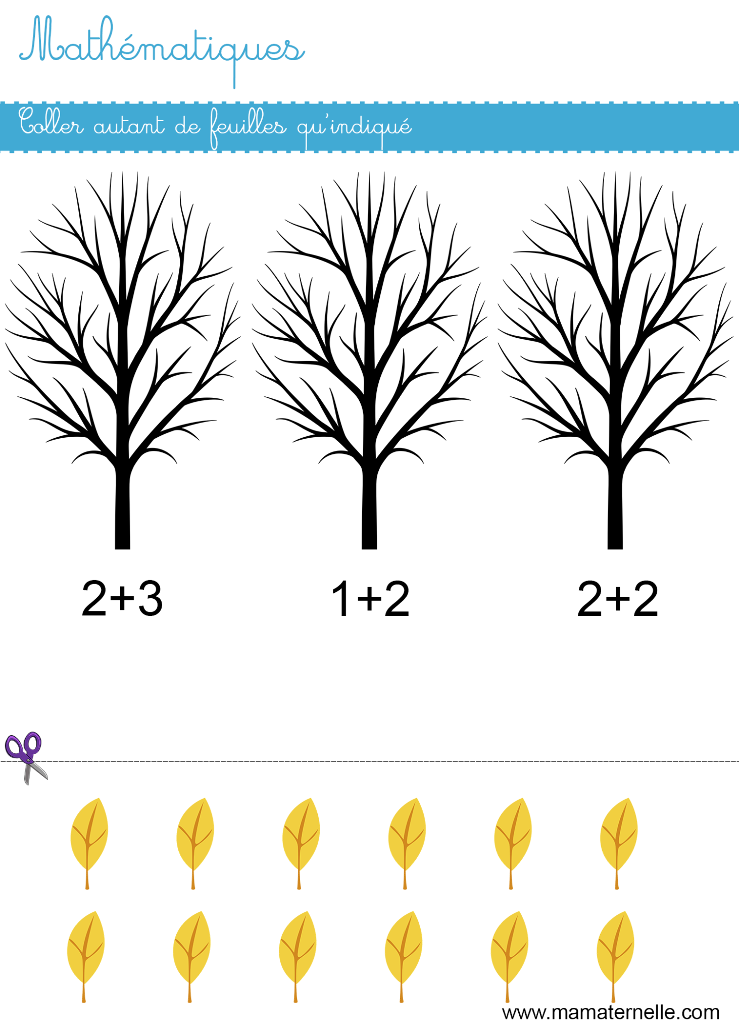 Math Matiques Coller Des Feuilles Ma Maternelle