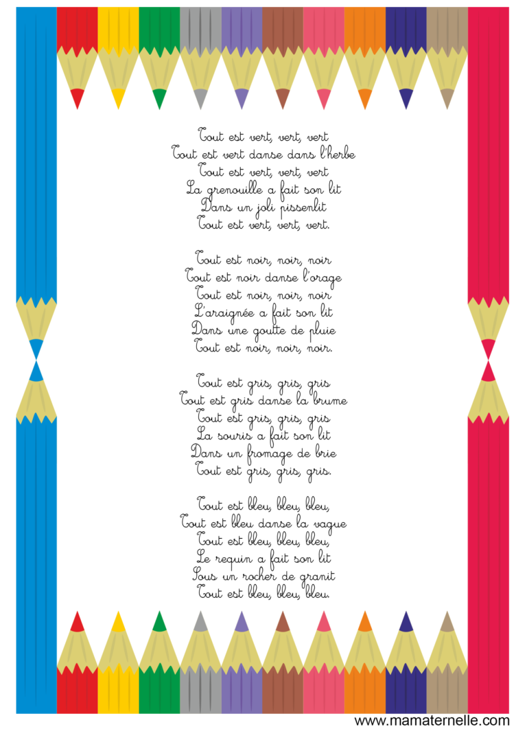 Chanson La Chanson Des Couleurs Ma Maternelle