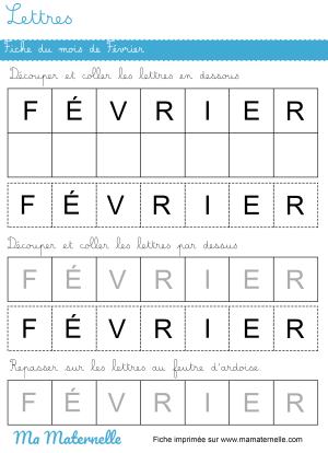 Lettres Fiche Du Mois De F Vrier Ma Maternelle