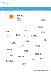 Grande section - Lettres : entourer le mot