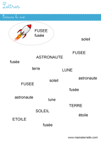 Moyenne section - Lettres : retrouver le bon mot