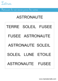 Moyenne section - Lettres : retrouver les lettres des mots