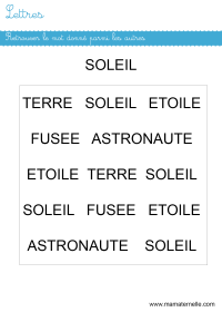 Moyenne section - Lettres : entourer le bon mot