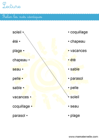 Grande section - Lettres : retrouver les mots identiques