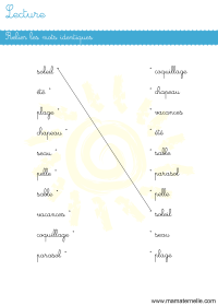 Grande section - Lettres : retrouver les mots identiques