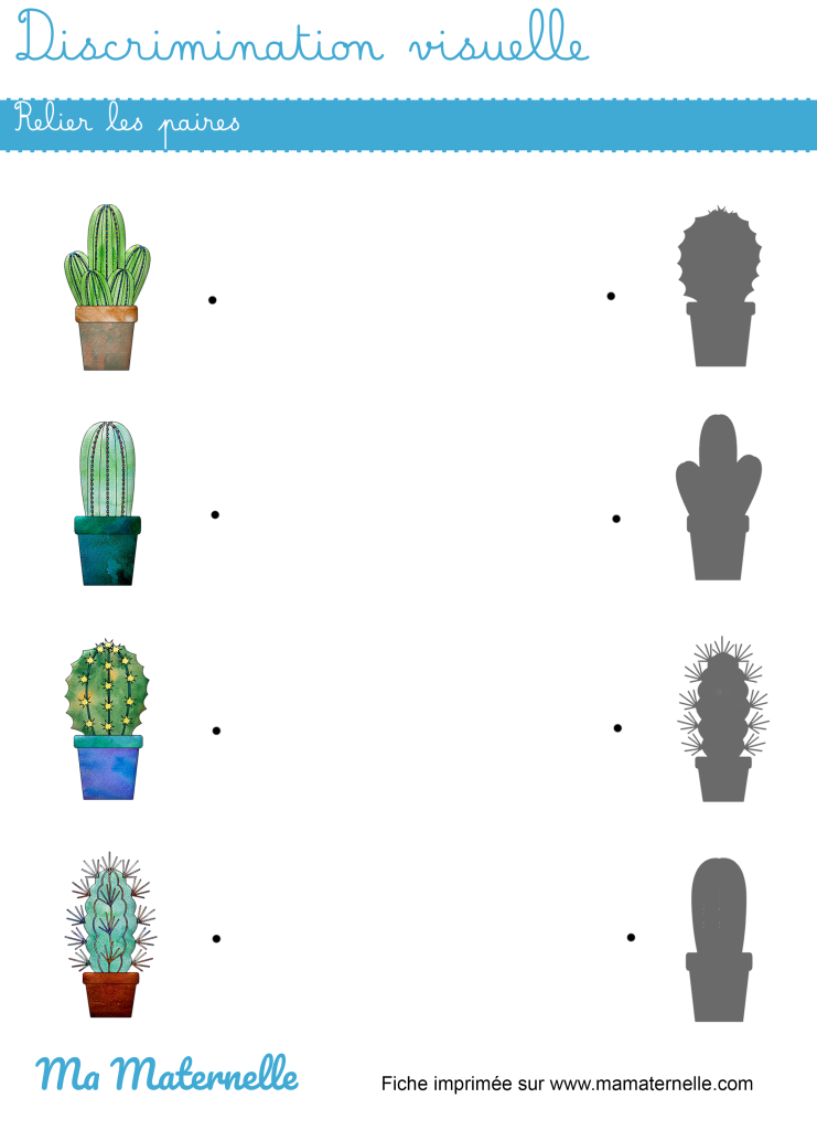 Petite section - Discrimination visuelle : relier l’image à son ombre