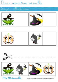 Petite section - Discrimination visuelle : découper et placer les paires
