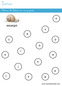 Moyenne section - Lettres : colorier les lettres