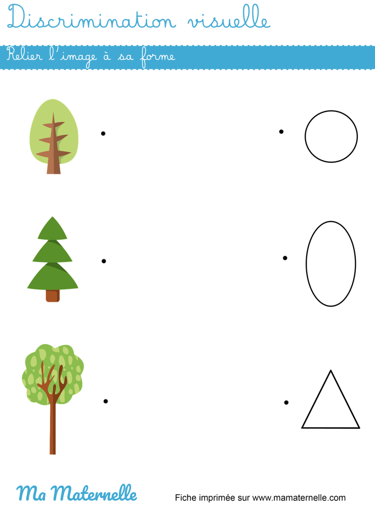 Petite section - Discrimination visuelle : associer les images avec les formes