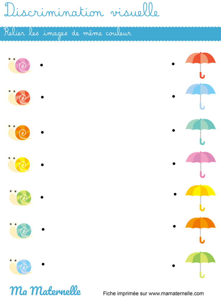 Moyenne section - Discrimination visuelle : associer les images