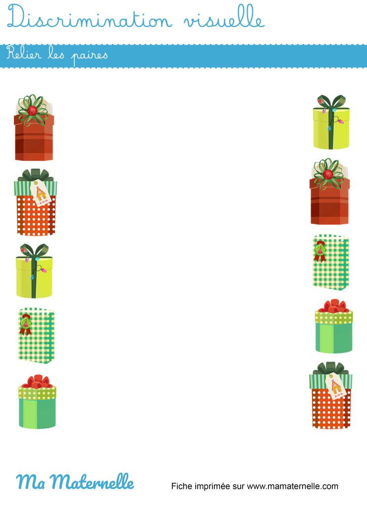 Petite section - Discrimination visuelle : relier les paires