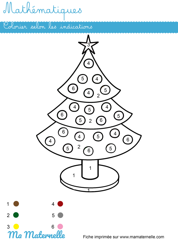 Moyenne section - Mathématiques : colorier selon les indications