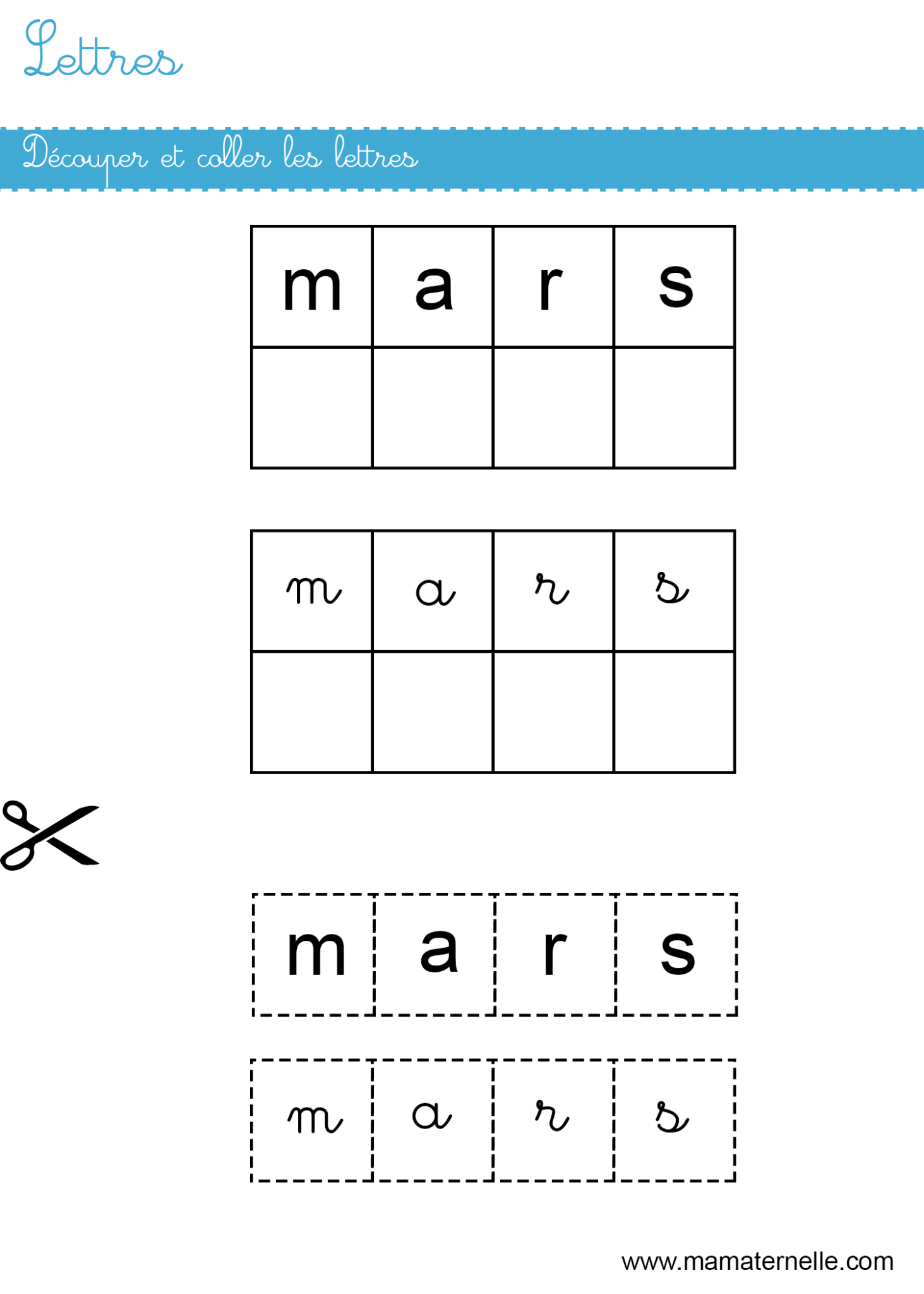 Lettres D Couper Et Coller Les Lettres Ma Maternelle