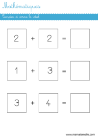 Grande section - Mathématiques : compter et écrire le total