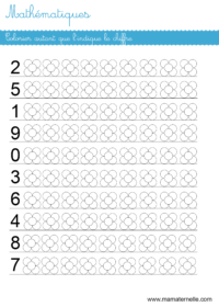 Grande section - Mathématiques : compter puis écrire le chiffre