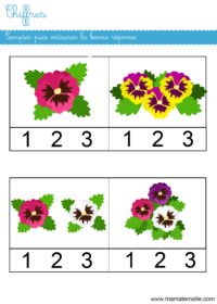 Petite section - Chiffres : compter puis coller des gommettes