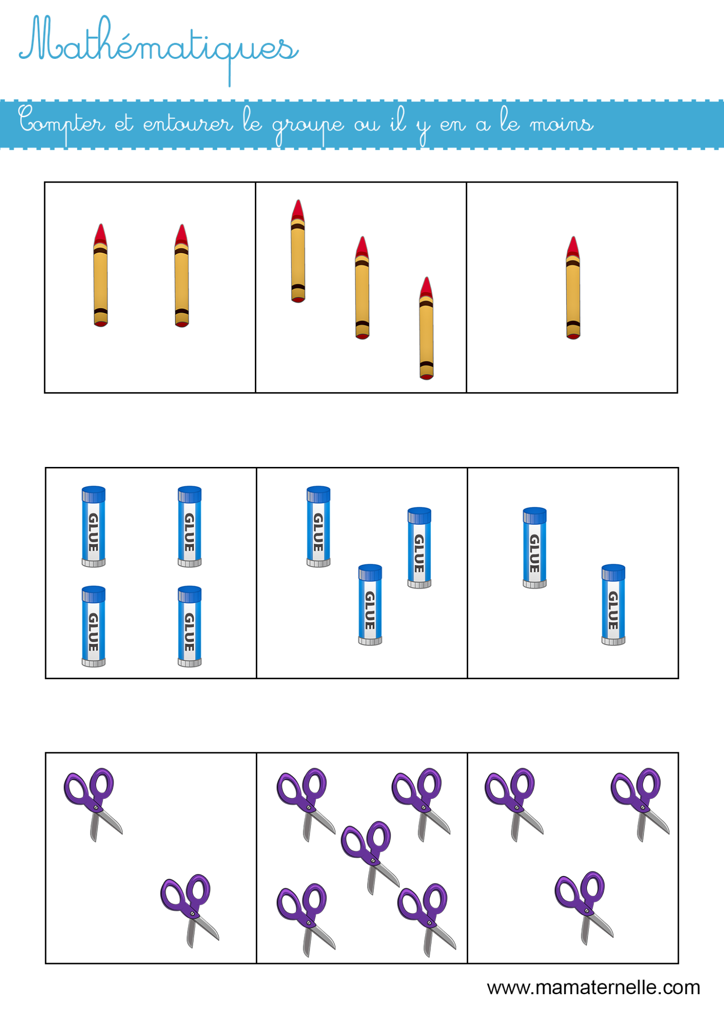 Mathématiques Compter Et Entourer Ma Maternelle