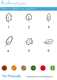 Grande section - Mathématiques : colorier selon les indications