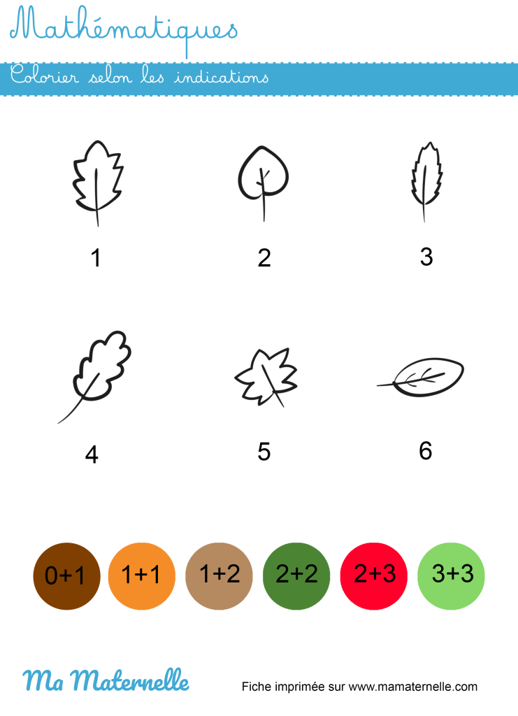 Grande section - Mathématiques : colorier selon les indications