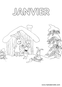 Coloriage du mois de Janvier  Ma Maternelle