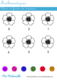 Moyenne section - Mathématiques : colorier en fonction des indications