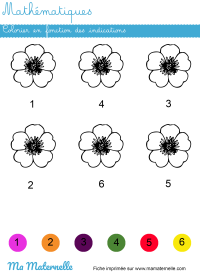 Grande section - Mathématiques : colorier selon les indications