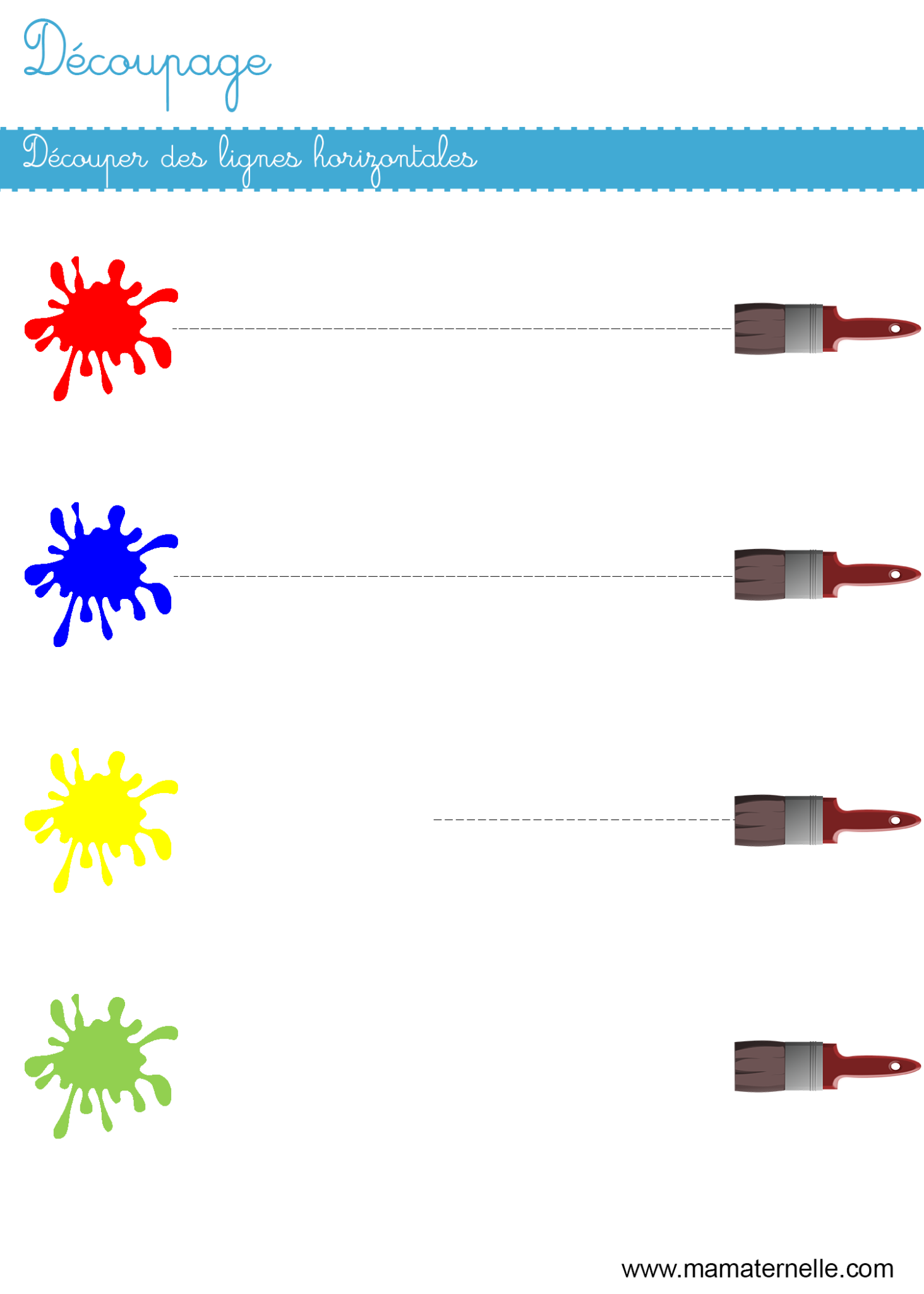 Découpage lignes horizontales Ma Maternelle