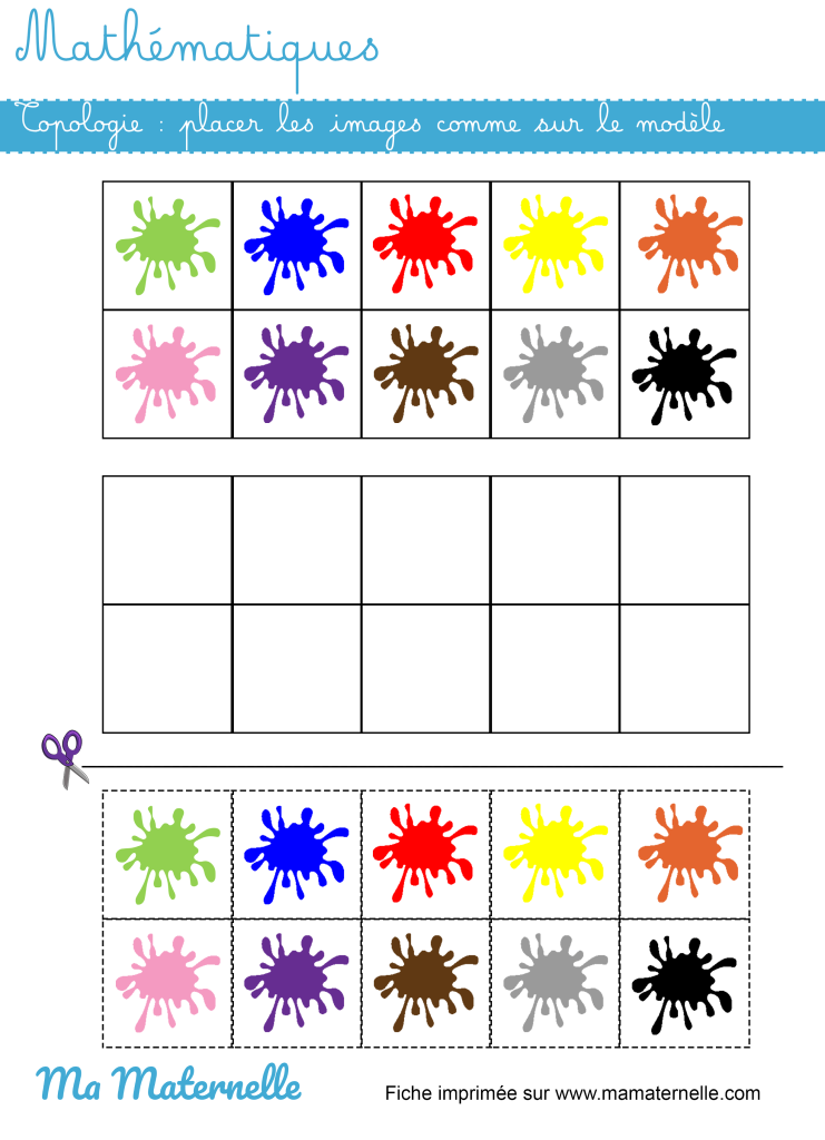 Grande section - Mathématiques : topologie couleurs