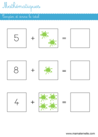 Grande section - Mathématiques : compter et écrire le total