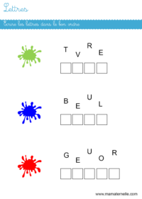 Grande section - Lettres : compléter les lettres manquantes