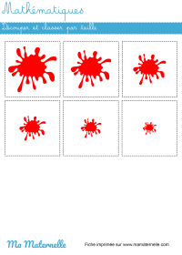 Petite section - Mathématiques : découper et classer par taille