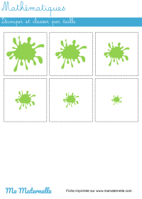 Petite section - Mathématiques : découper et classer par taille