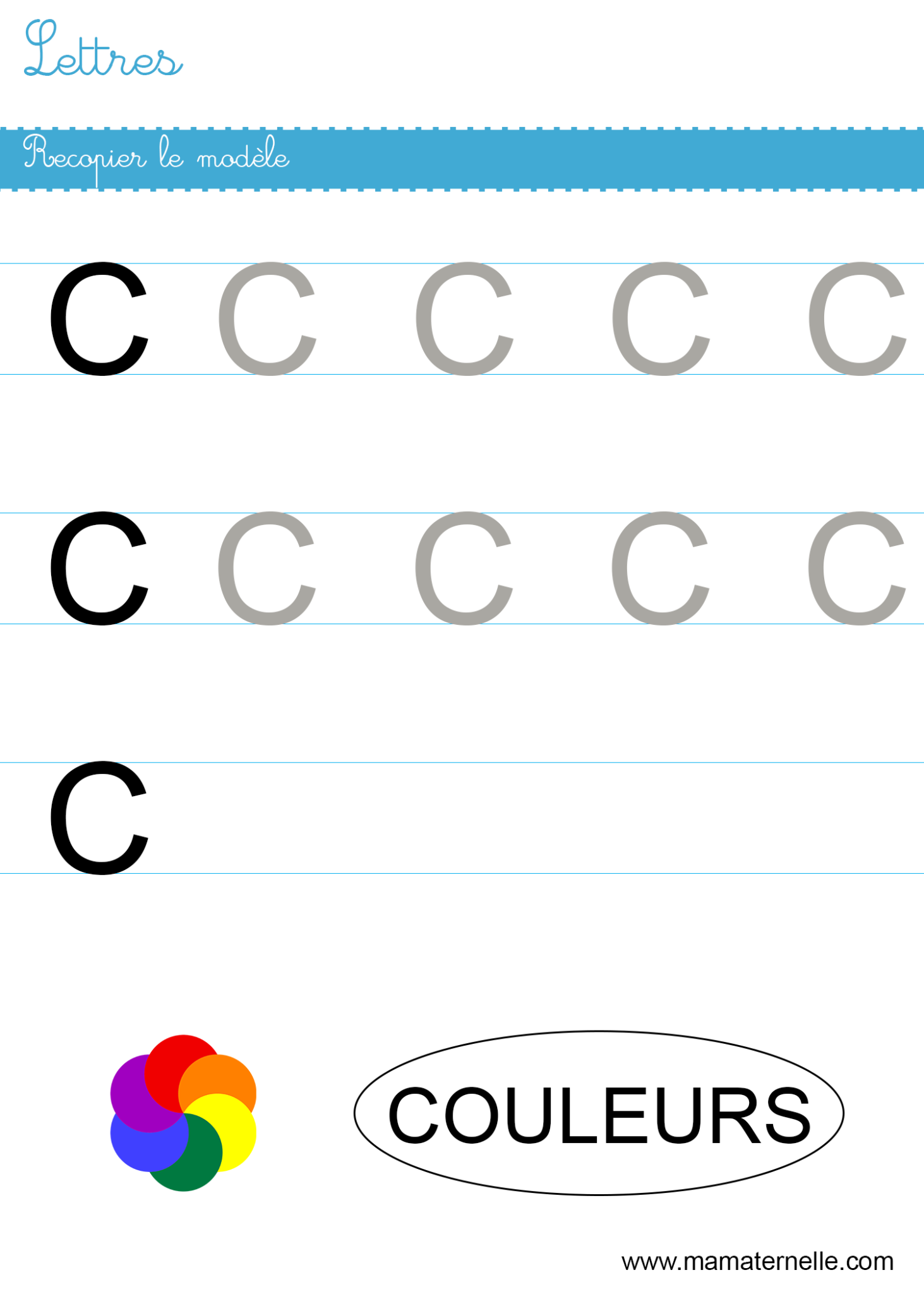 Lettres : Recopier Le Modèle - Ma Maternelle