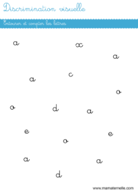 Moyenne section - Discrimination visuelle : entourer et compter les lettres