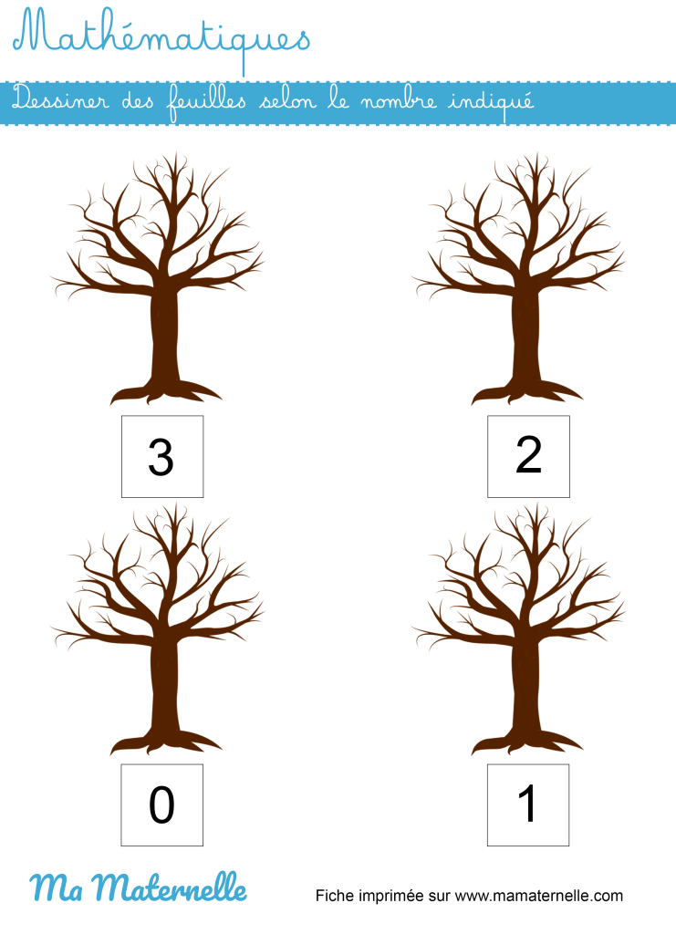 Petite section - Mathématiques : dessiner des feuilles