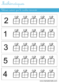 Moyenne section - Mathématiques : colorier autant que le nombre