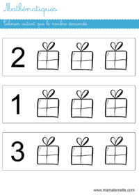 Petite section - Chiffres : colorier autant que le nombre