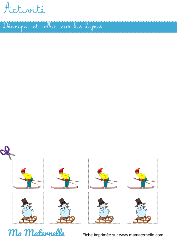 Activités - Activité : découper et coller sur les lignes