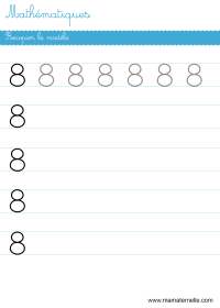 Moyenne section - Mathématiques : recopier le modèle