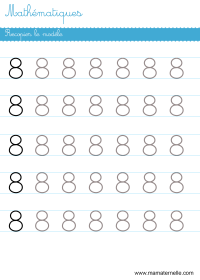 Moyenne section - Mathématiques : recopier le modèle