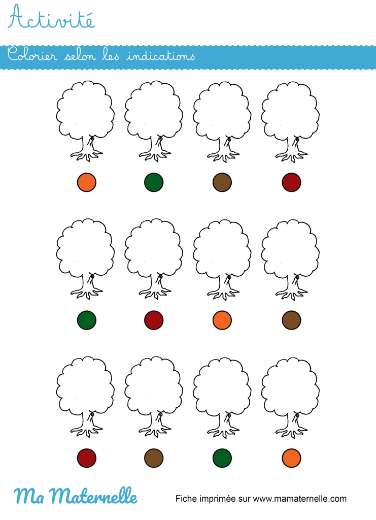 Activités - Activité : colorier selon les indications