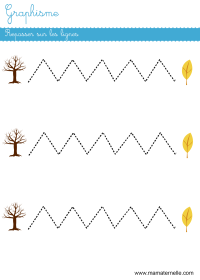 Moyenne section - Graphisme : repasser sur les lignes