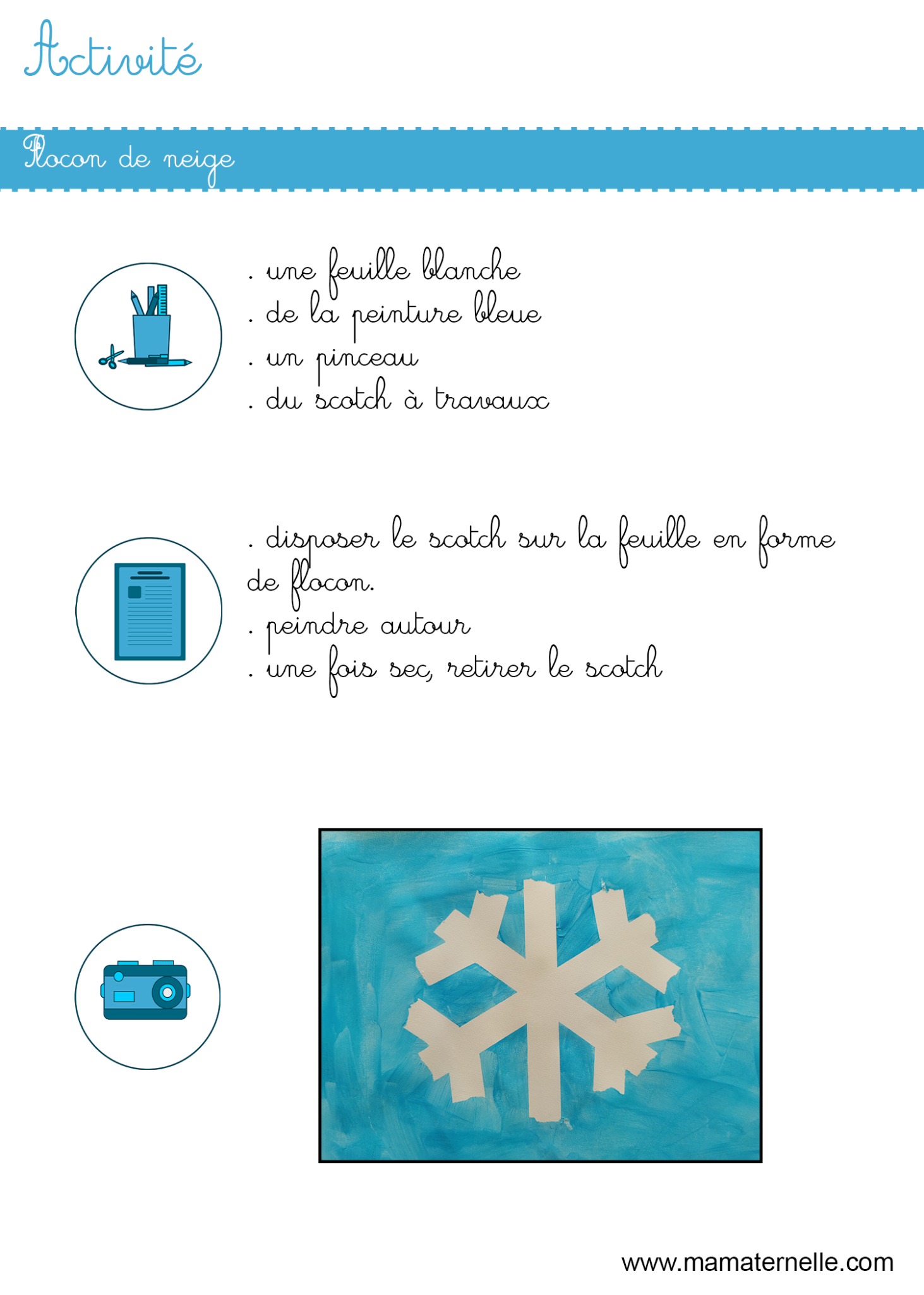 Activit Flocon De Neige Ma Maternelle