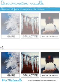 Petite section - Discrimination visuelle : découper et faire correspondre
