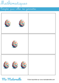 Petite section - Mathématiques : compter puis coller des gommettes