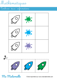 Petite section - Mathématiques : colorier en fonction des indications