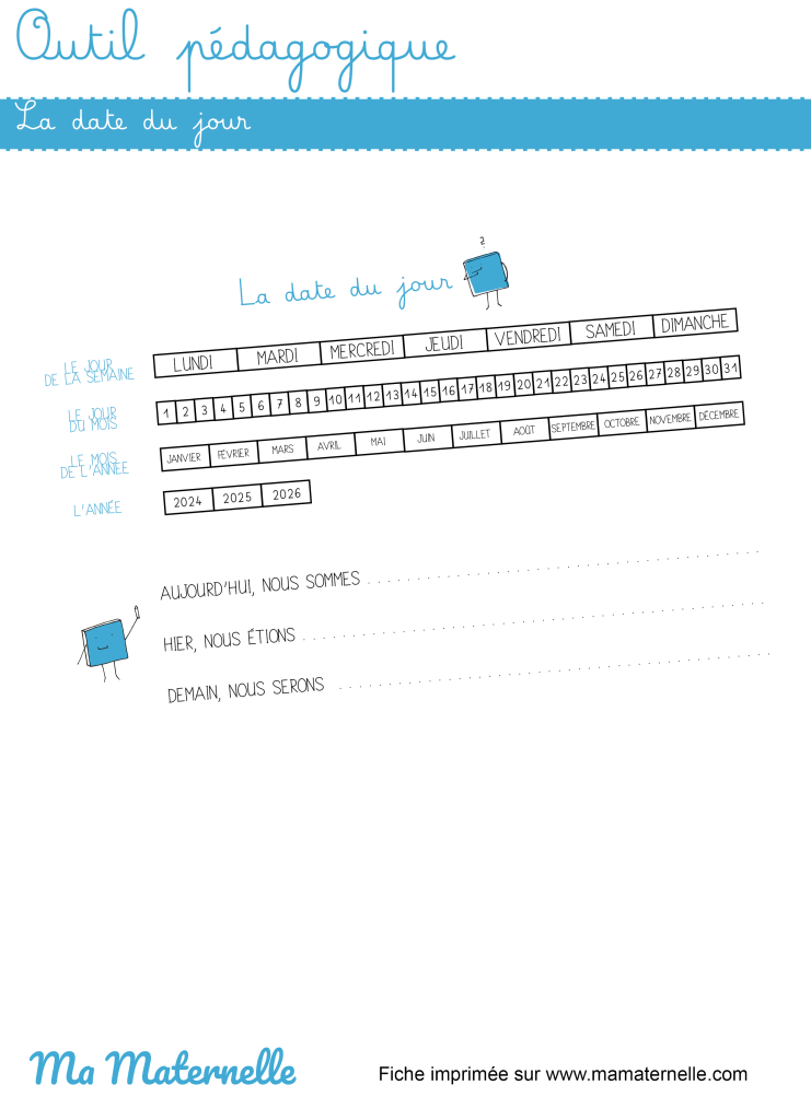 Activités - Outil pédagogique : la date du jour